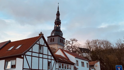 2024 12 24 Kyffhäuser Denkmal  2024 12 24 Bad Frankenhausen schiefer Kirchturm  