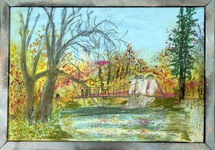 An der Schaukelbruecke im Goethepark Weimar