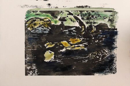 Schwimmer_1_Aquarell handkoloriert 