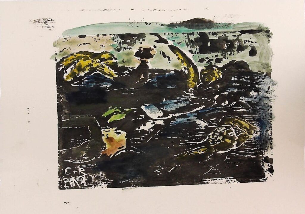 Schwimmer_2_Aquarell handkoloriert