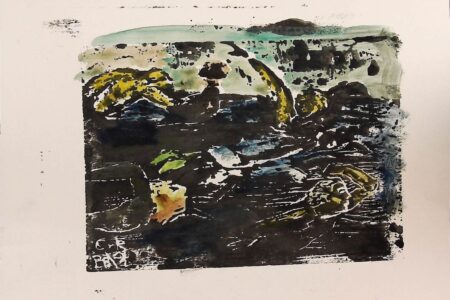 Schwimmer_2_Aquarell handkoloriert