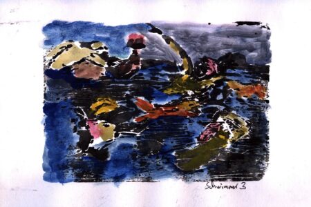 Schwimmer3_Aquarell handkoloriert