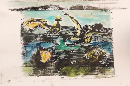 Schwimmer_4_Aquarell handkoloriert
