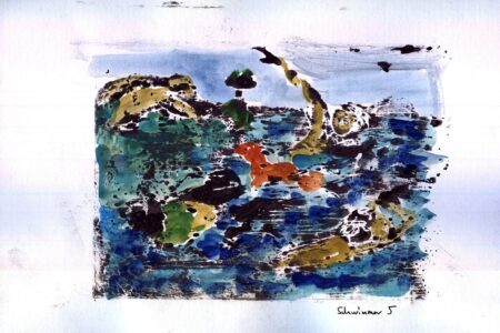 Schwimmer_5_Druck-Aquarell handkoloriert