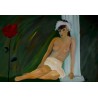 the model and the rose